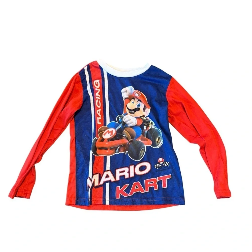 Mario Kart Kids Pajamas - Red and Blue